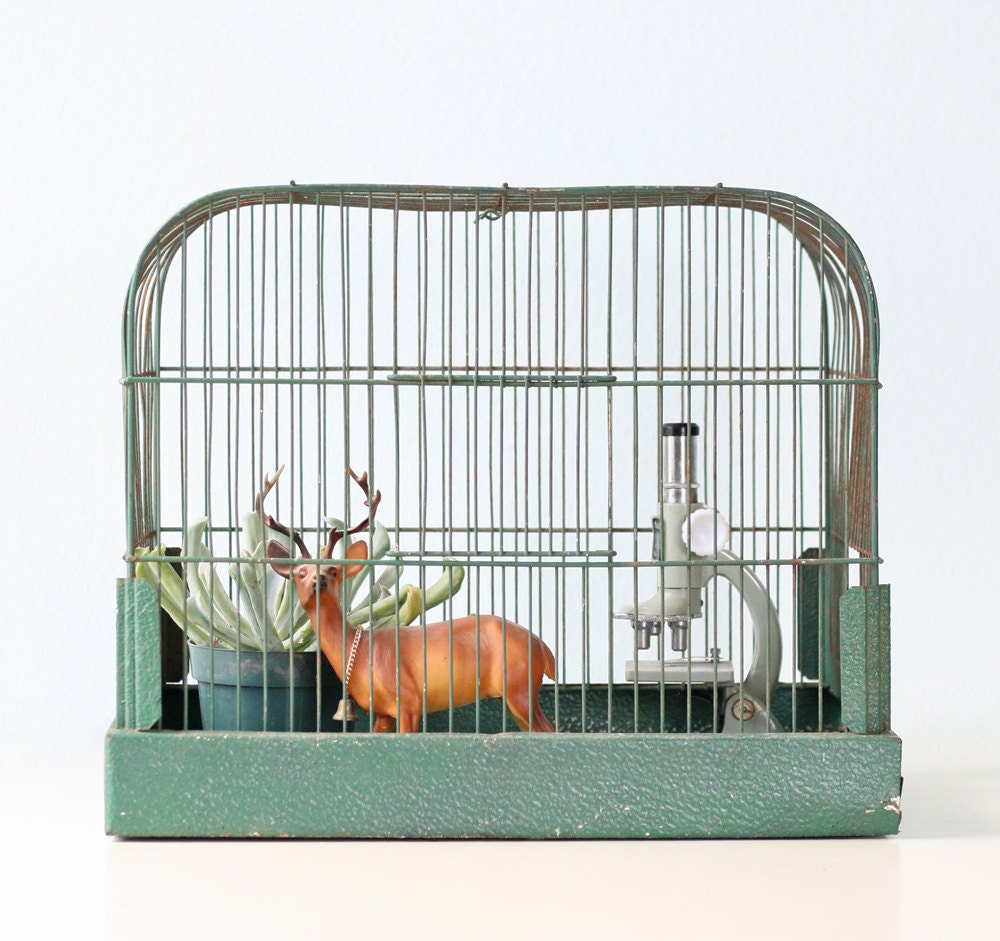 Vintage Green Birdcage