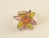 Upcycled Plastic Bottle Flower Ring ADJUSTABLE