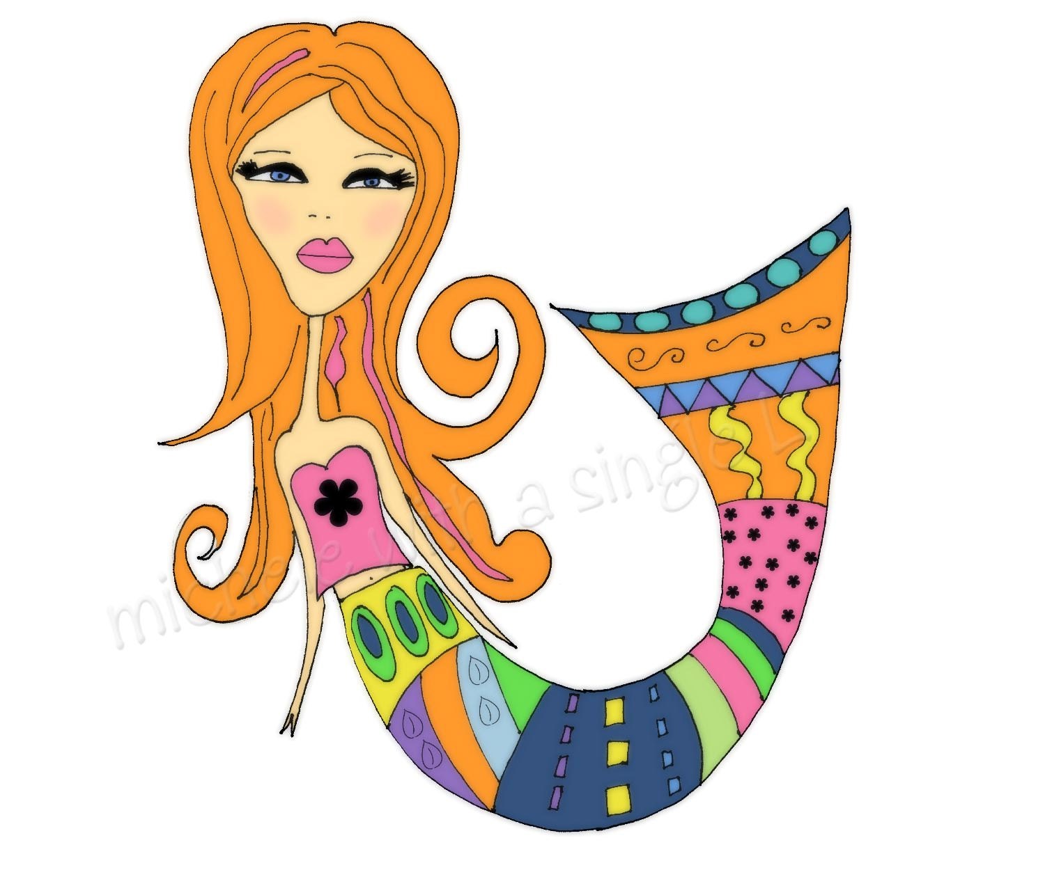 Digital Clipart Mermaid