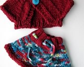 Seuss-ish Waldorf Doll Skirt And Shrug Set OOAK