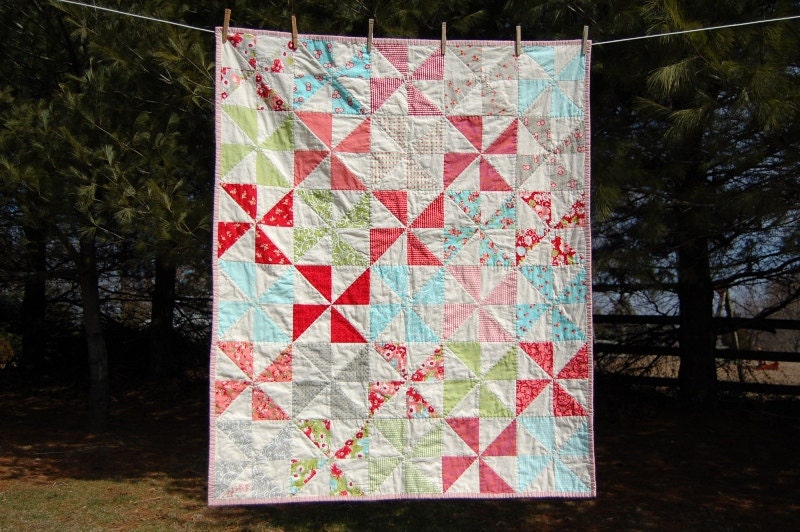 Ruby Baby Toddler Pinwheel Quilt