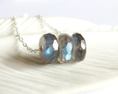 Labradorite necklace sterling silver trio labradorite jewelry - Pahiwa Abacus v3