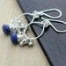 Lapis Lazuli Chandelier Earrings, Sterling Silver Hoop Chandeliers, Pyrite, Cluster Earrings