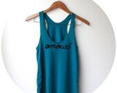French Quote "Amour". SMALL Racerback Tank in Evergreen