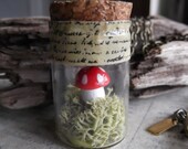Little Worlds, Captured Fairy Mushroom Necklace