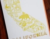 California Letterpress Greeting Card