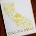 California Letterpress Greeting Card