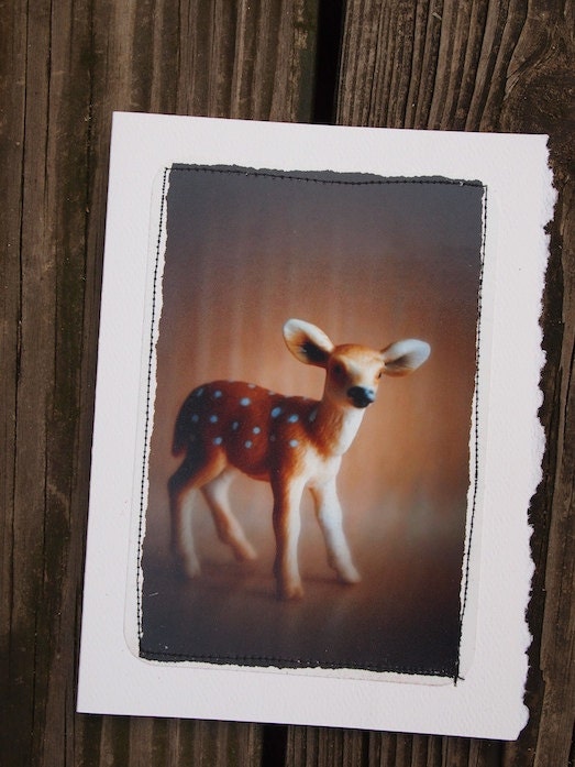 Plastic Toy Fawn -Notecard 5x7