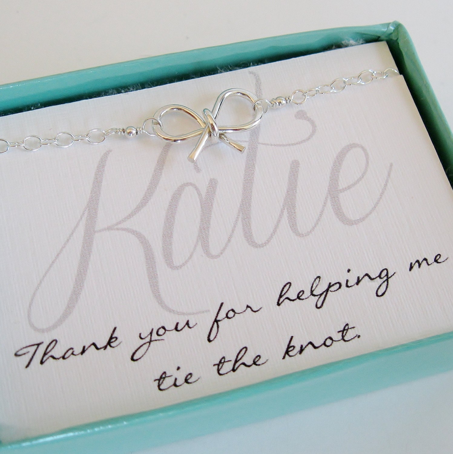Bow Bracelet, Bridesmaids Bracelet, Friendship Bracelet, gold, silver - personalized bridesmaids jewelry, wedding jewelry, everyday jewelry