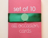 boxed set of 10 handmade cards, multi occasion cards, all occasion gift set with pencils and sticker seals