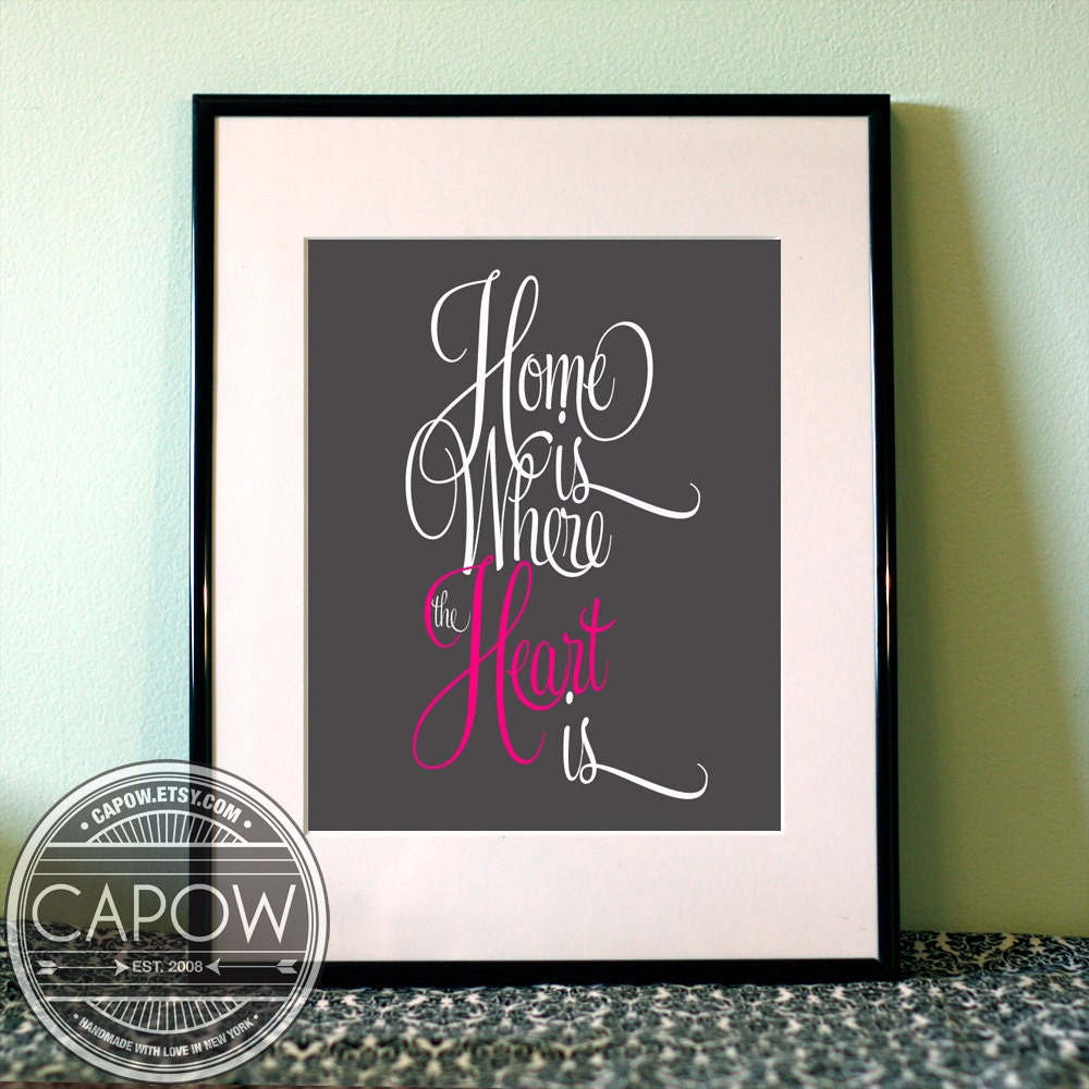 Home is Where the Heart Is - Art Print Poster wall decor nursery decor kids room art home decor housewarming gift wedding gift