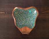 Petal Dish : Blue/Green Dots