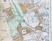 London Antique Map - Original 1896 Antique Street Map of London - Tooting - Wandsworth Common