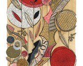 lost - 11X14 GICLEE PINT, floral, botanical collage, Susan Black
