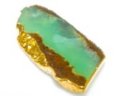 Vermeil Edged Bicolor Chrysoprase Bead