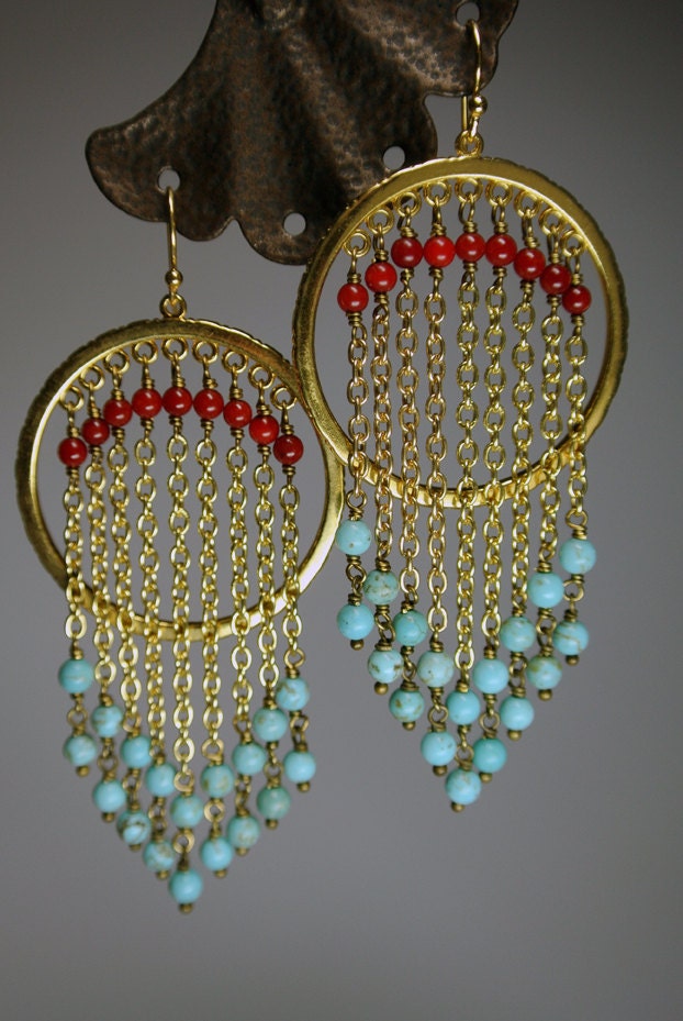 Chevron Chandelier Hoops