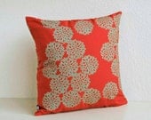 Scarlet Red Pillow with Astera Print