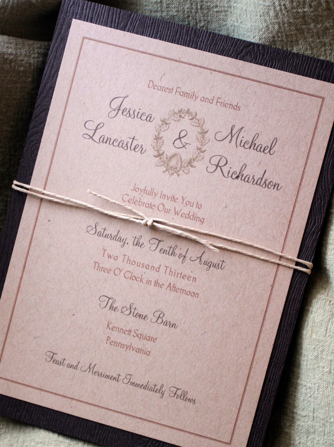 Rustic Kraft Wedding Invitation Set