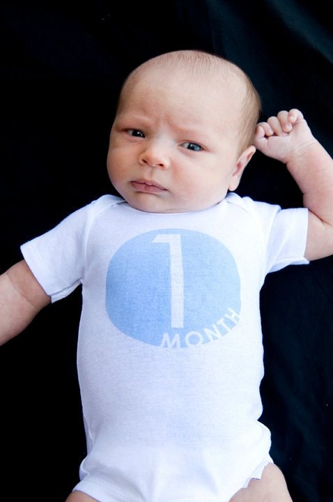 Grow BABY Grow 6 set BLUE MODERN Onesies