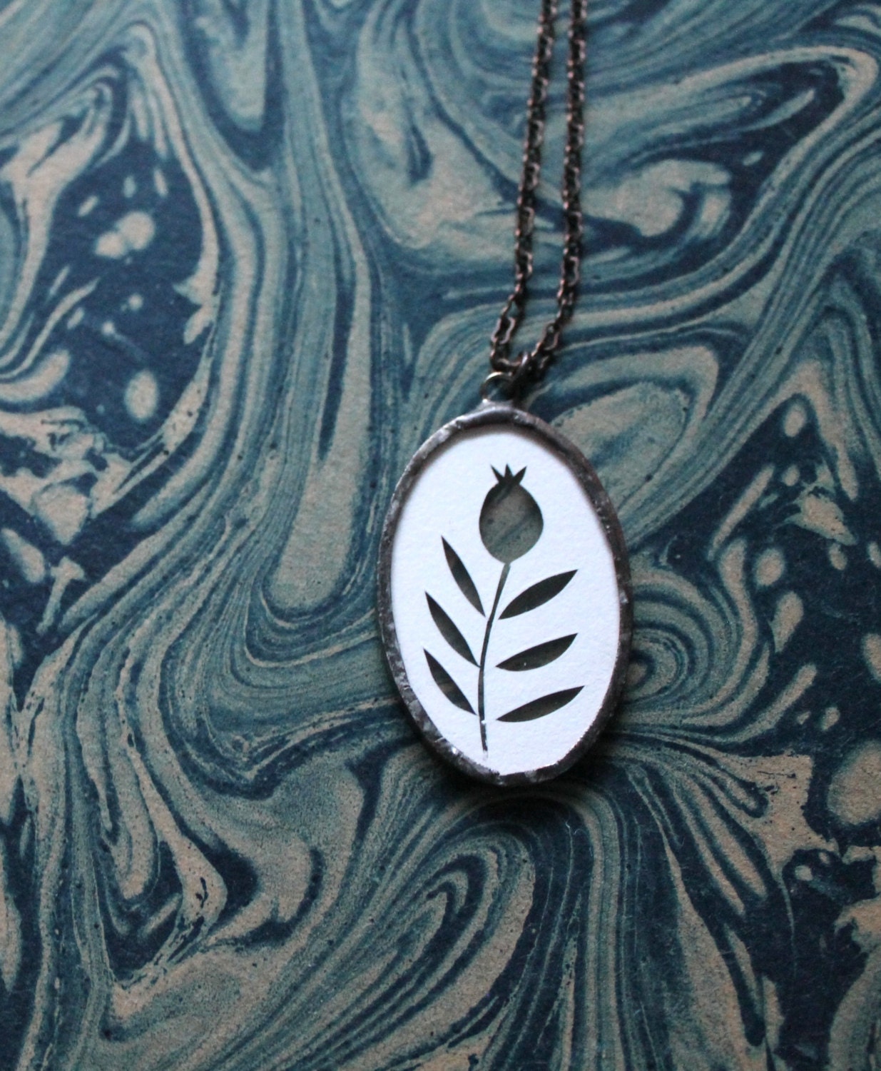 Cranberry Silhouette Necklace