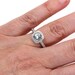 Aquamarine Engagement Ring Diamond Halo 14K White Yellow Rose Gold 18K Platinum Palladium Bridal Jewelry