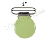 200 Round Face Pacifier Mitten Suspender Clips - 1 INCH Lime Enamel - 10 PERCENT REFUND