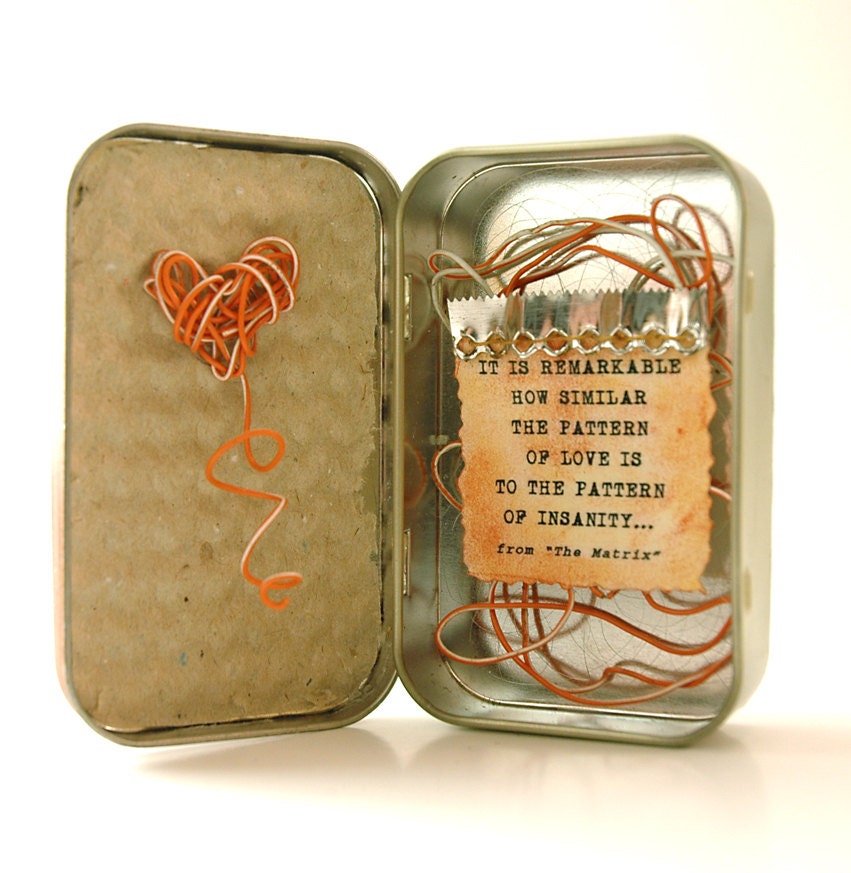 Crazy for you altered Altoid tin mixed media shrine