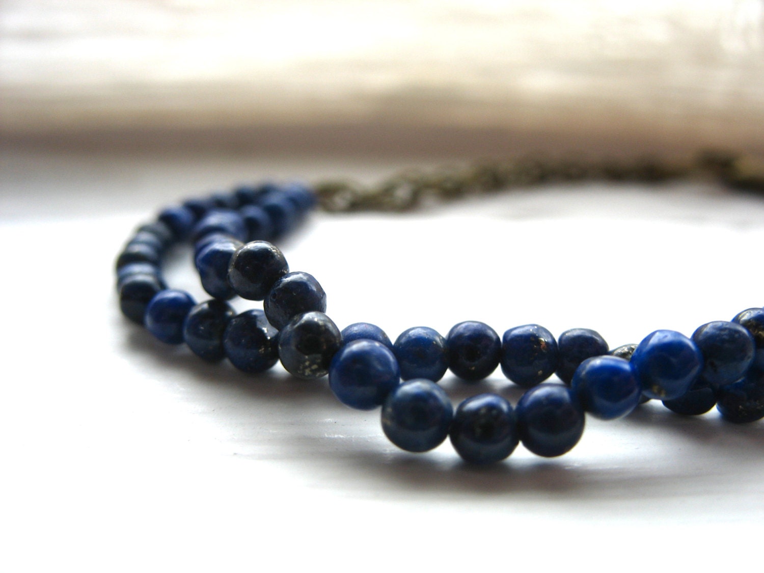Lapis lazuli Bracelet, Lapis lazuli Gemstone Chain Bracelet, handmade blue artisan birthstone jewelry, FREE Shipping