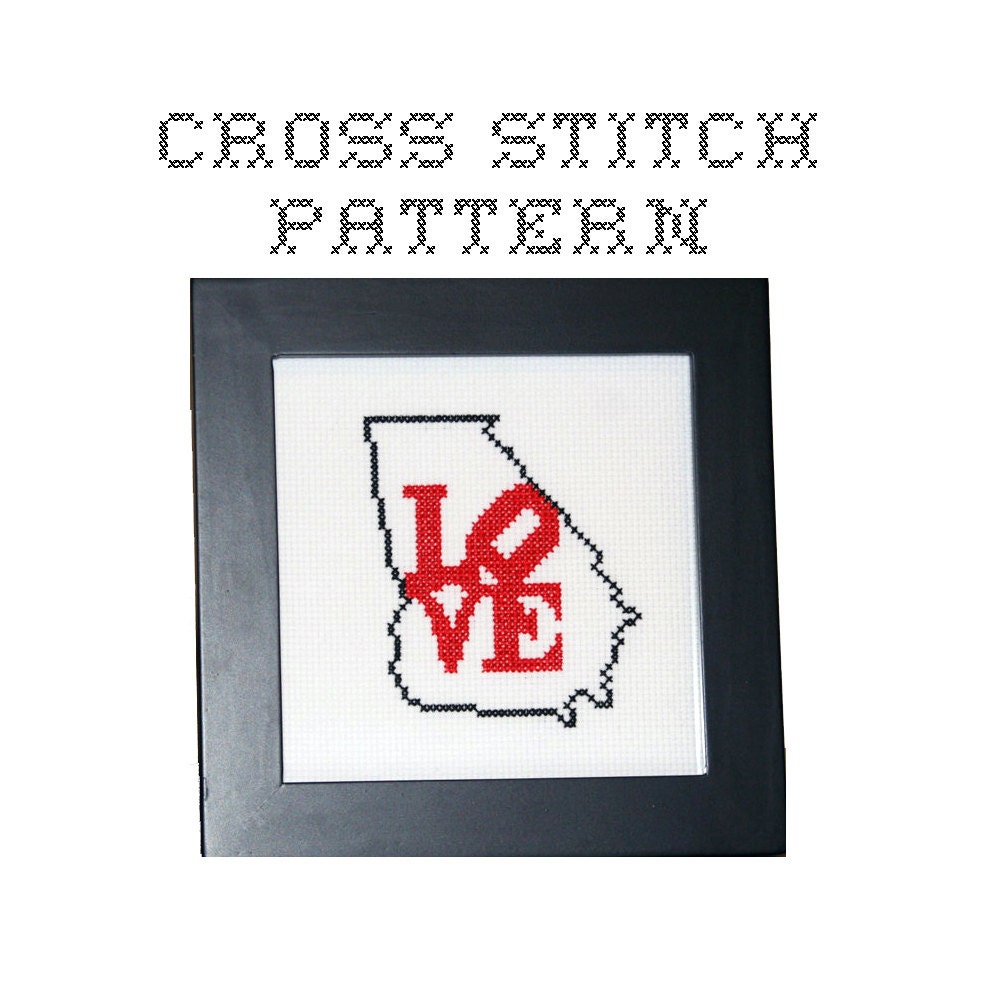 DIY Love Georgia - .pdf Original Cross Stitch Pattern - Instant Download