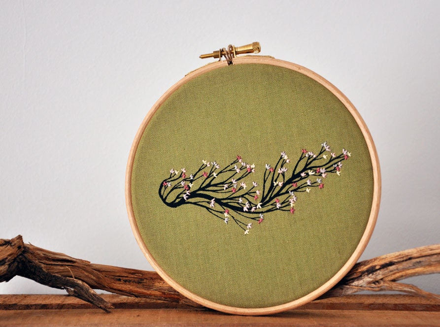 Crawling Tree II - mixed media wall hanging