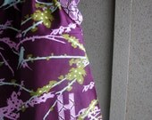 dress - purple, birds, monogram personalized baby girls lilac shower gift birthday 0-3, 3-6, 6-12, 12-18, 18-24, 2T 3T 4T 5T 6 Spring