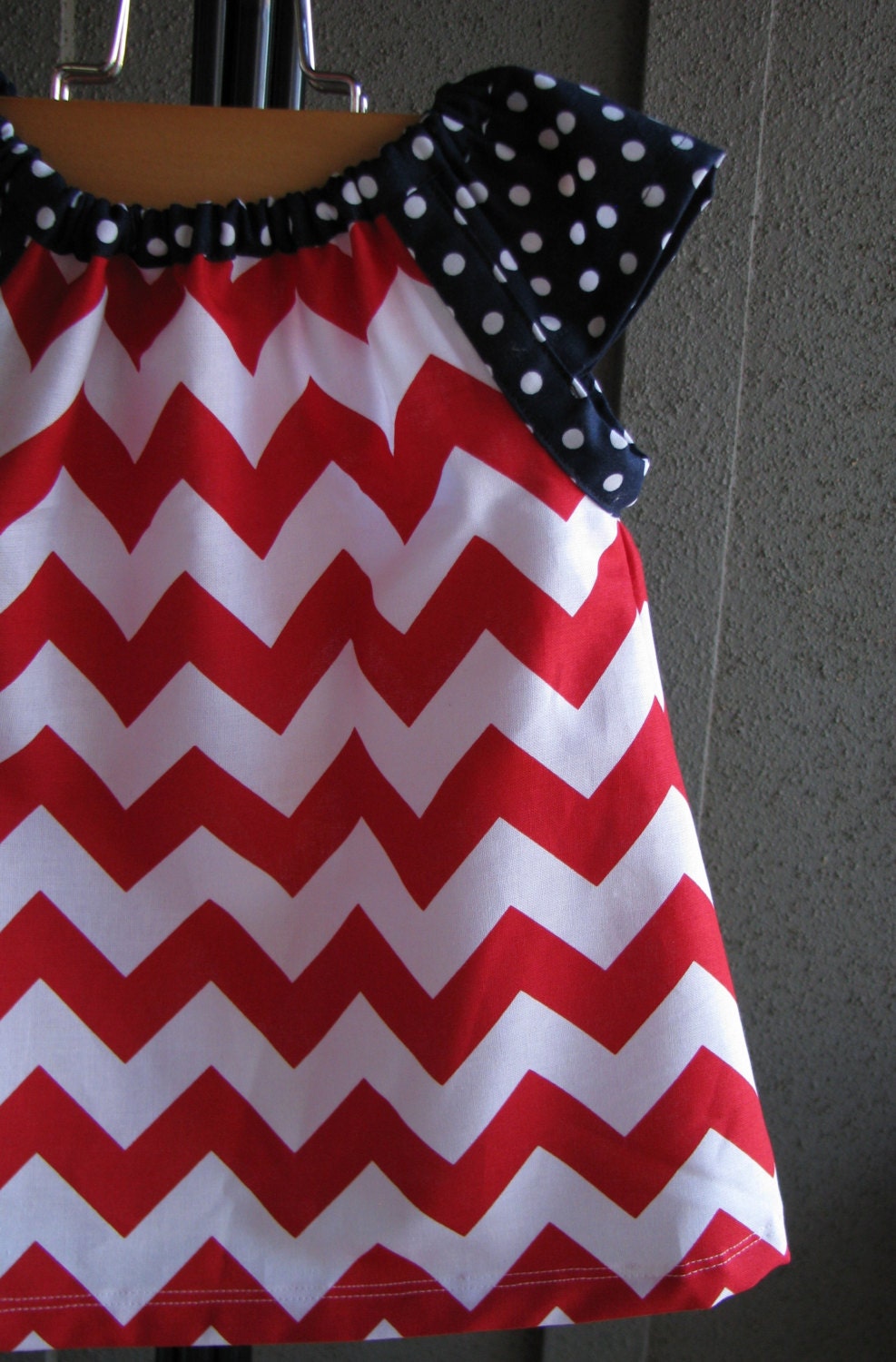 Dress - chevron zigzag red white blue girl baby toddler  0-3 months, 3-6, 6-12, 12-18, 18-24, 2T, 3T 4T 5T nautical 4th of July