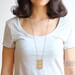 Geometric Gold Triple Chevron Brass Necklace