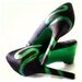 Wedding shoes green wide snake viper black pumps custom snakeskin
