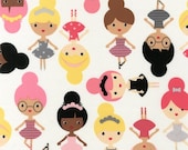 Girl friends Ballerina quilt or craft fabric by Ann Kelle for Robert Kaufman- Ballerina in Slipper- 1 yard or by the yard
