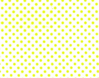 Neon Fabric, quilt or craft fabric by Michael Miller- Dumb Dot in Neon Lemon- 1 yard or by the yard
