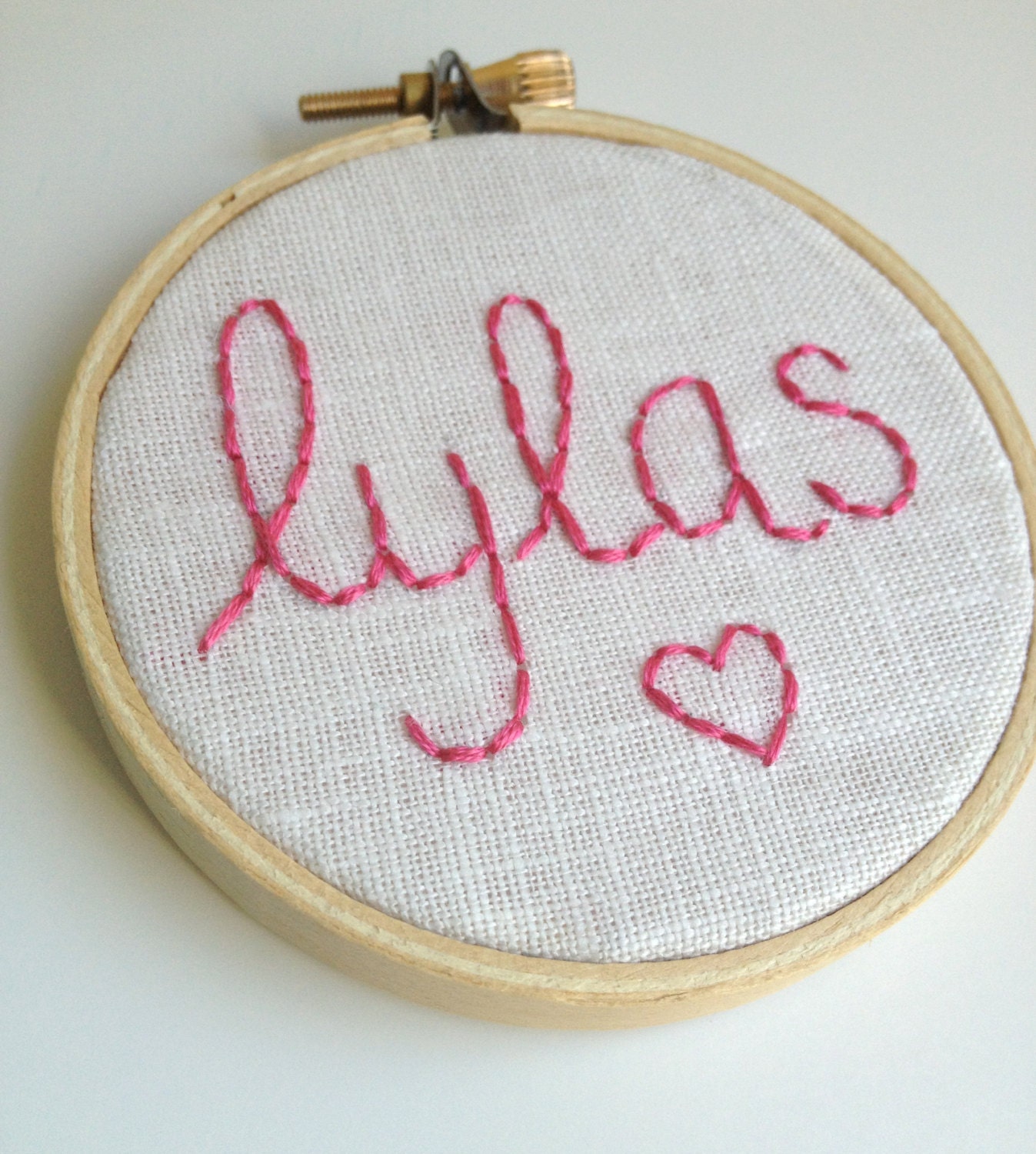 Embroidery Hoop art. LYLAS - love you like a sister.  Text Sign, hand embroidery. ready to ship
