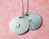 Handstamped  2 Initial Letters Necklace