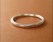 Simple Hammered Silver Ring
