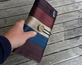 Eco friendly ladies wallet made from reclaimed seat belts and bicycle inner tube
