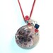 Red and Purple Glass Flower Glass pendant and Earrings