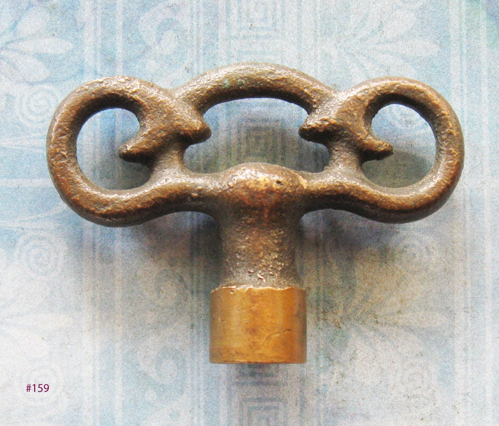 Antique Brass Key Snake Head Victorian Primitive Hardware Diy Pendant Steampunk Costume Prop