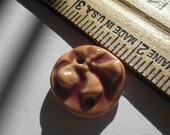 Fire Opal and Purple Porcelain Flower Connector