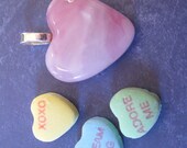 Pink Heart, Glass Heart Pendant, Sweetheart Jewelry, Couples Jewelry, Valentines Day  - Hypnotic - 3936 -2