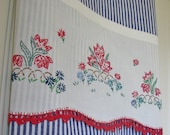 Recycled Vintage Pillowcase to Upcycled Tea Towel - Patriotic Garden Party - Homespun Home Decor
