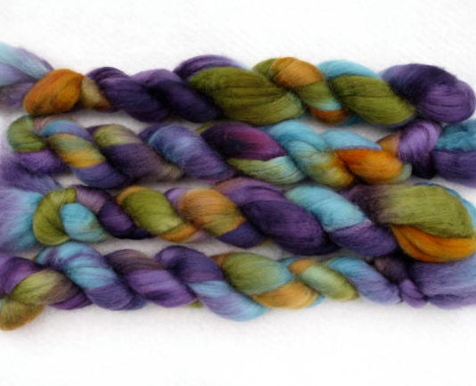 Handpainted Roving - Blueface Leicester Wool