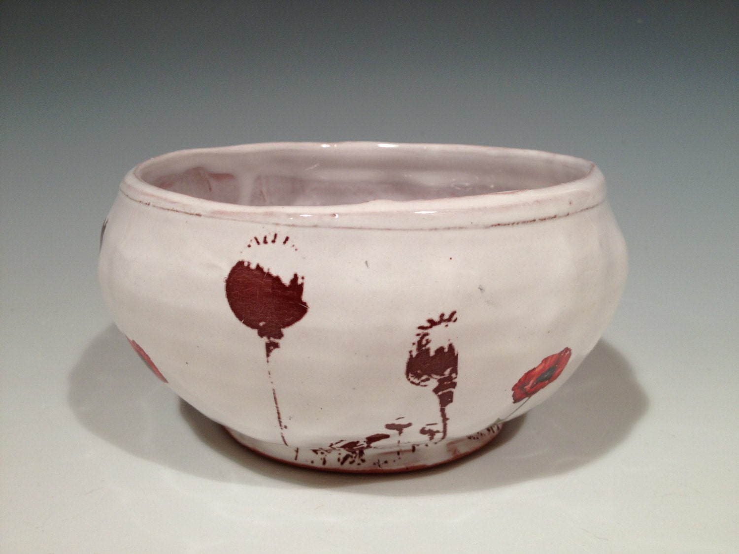 Wonky single serving bowl with white glaze