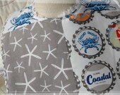 Coastal Patchwork Vintage Chenille Infant Size Feeding Bib