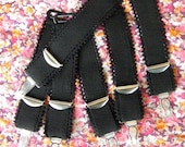 Three Pair Black Elastic Garters