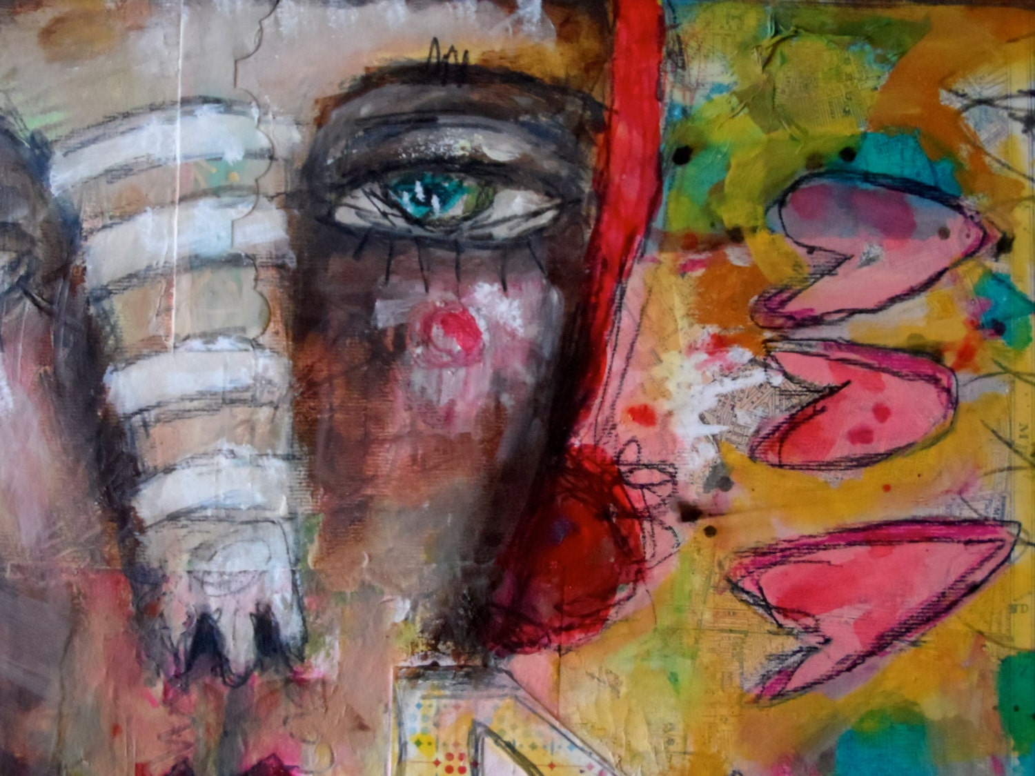 4 ever love mixed media painting
